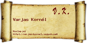 Varjas Kornél névjegykártya