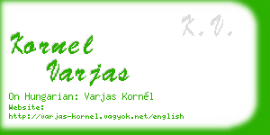 kornel varjas business card