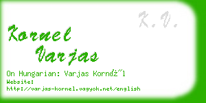 kornel varjas business card